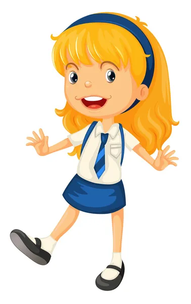 Ένα κορίτσι σε σχολική στολή — Διανυσματικό Αρχείο