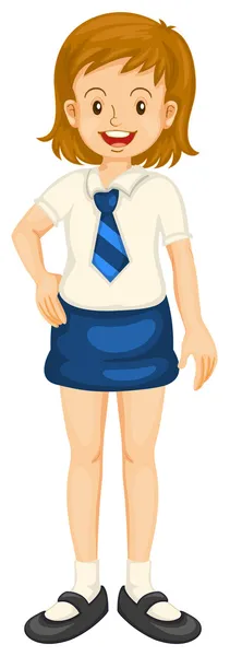 Ένα κορίτσι σε σχολική στολή — Διανυσματικό Αρχείο