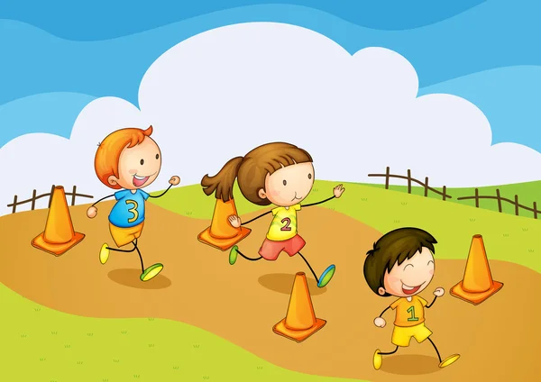 Kids running — Stock Vector