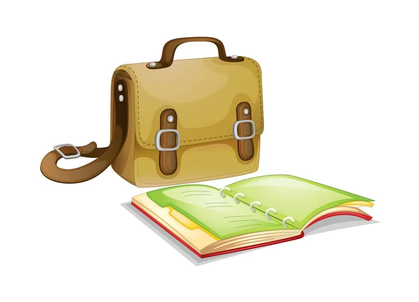 袋和一本书 — 图库矢量图片