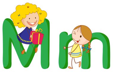 Kids in the letters series clipart