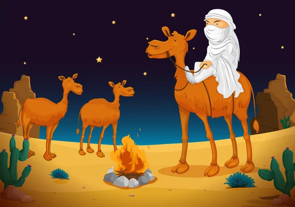 Árabe e camelo — Vetor de Stock