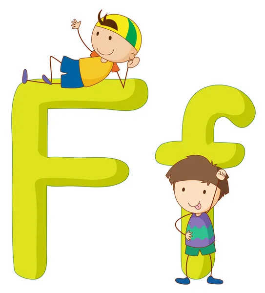 Kids in the letters series — Stock Vector