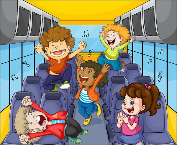 Děti v autobuse — Stockový vektor
