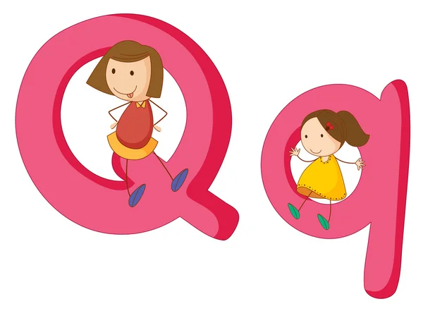 Kids in the letters series — Stock Vector