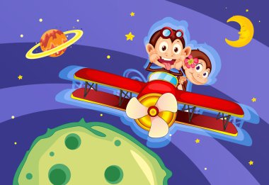 monkeys in aircraft clipart