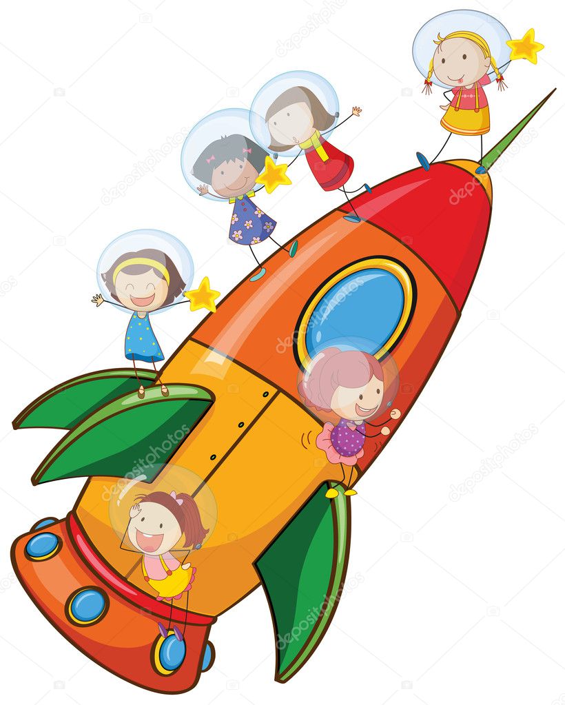 kids on rocket
