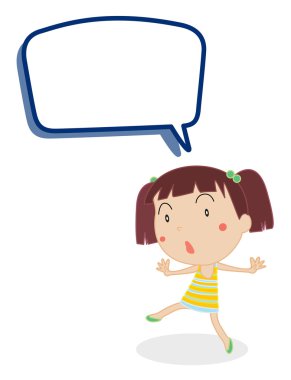 Girl and call out clipart