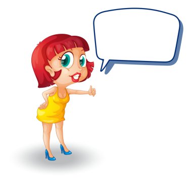 Girl and call out clipart