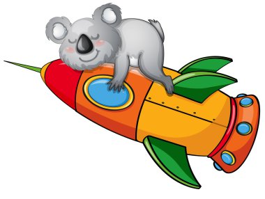 bear on a rocket clipart