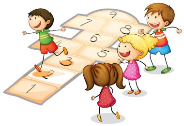 kids playing clipart