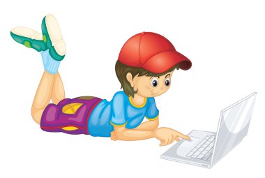 laptop and boy clipart