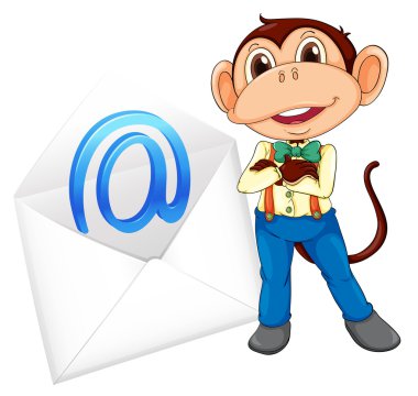 Monkey and evelope clipart
