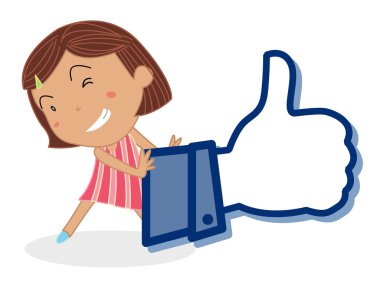 Girl and thumb clipart