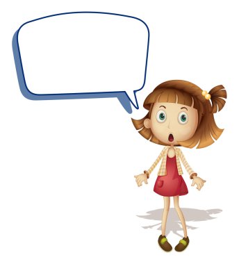 Girl and call out clipart