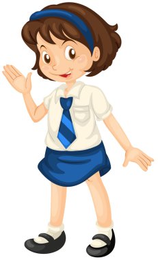 Girl in school dress clipart