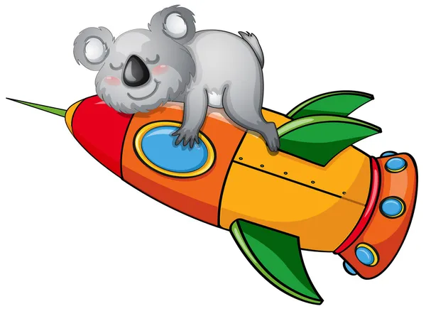 Medvěd na raketě — Stockový vektor