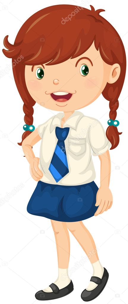 Girl in school dress