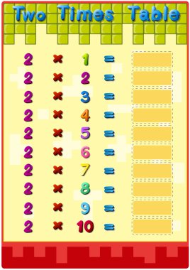 Times table card clipart