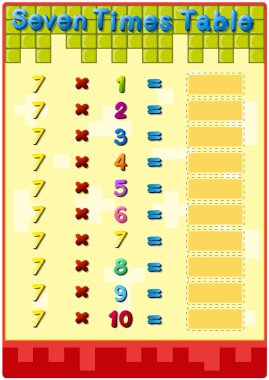 Times table card clipart