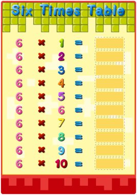 Times table card clipart