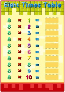 Times table card clipart