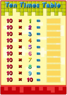 Times table card clipart