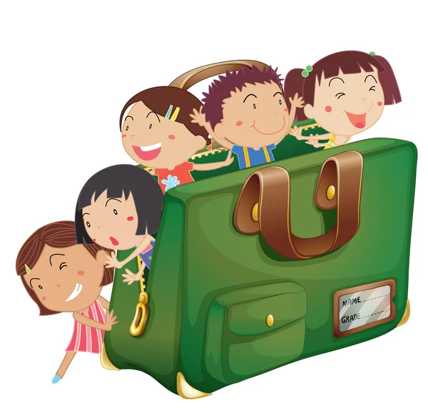 Діти в сумці — стоковий вектор
