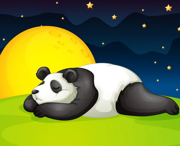 在晚上休息的熊猫 — 图库矢量图片