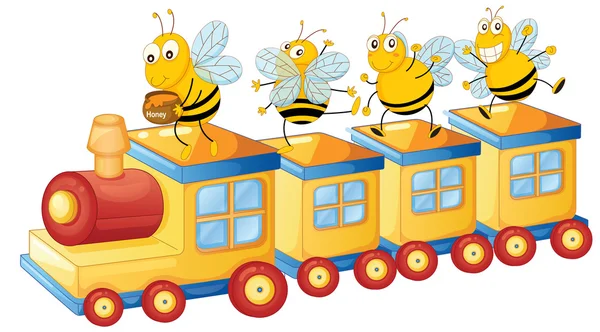 Honung bess på tåg — Stock vektor