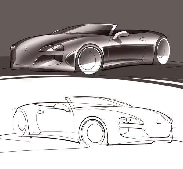 Convertible Rendering and Sketch 스톡 이미지