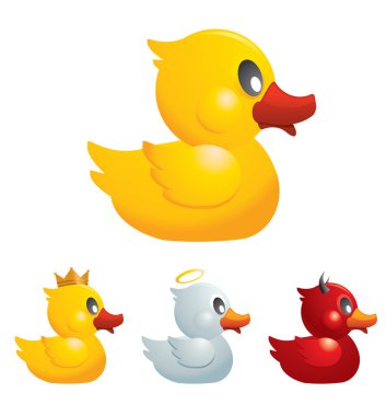 Set of Funny Rubber Ducks clipart