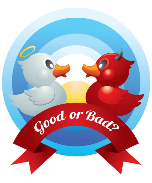 Duell zwischen guten und schlechten Enten — Stockvektor