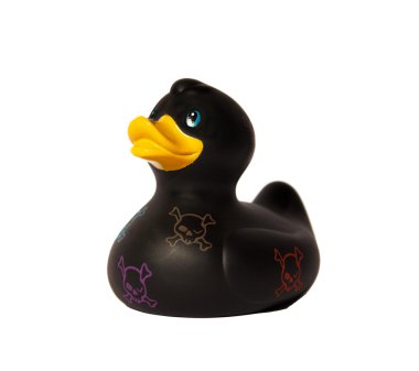 Black Rubber Duck With Skulls clipart