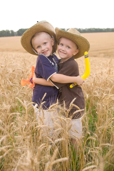 Two boys, twin brothers, — Stock Photo, Image
