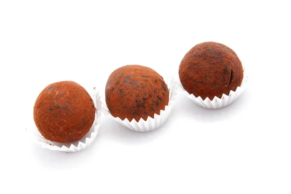 Trufas de chocolate feitas à mão — Fotografia de Stock