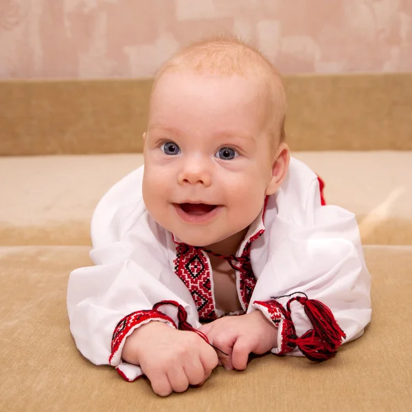 Baby in the national Ukrainian costume — Stock Photo, Image