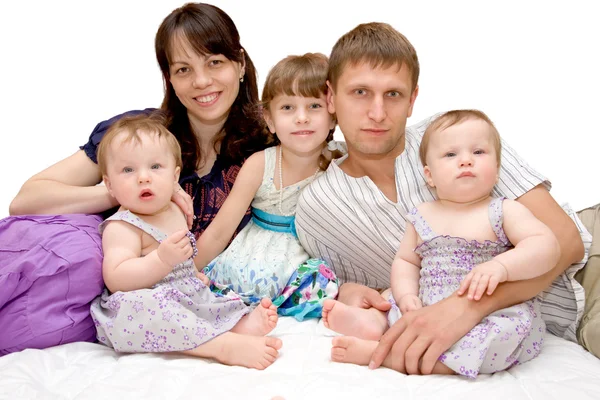Ευτυχής χαμογελαστός νεαρός πέντε μεγάλους οικογένεια, — Φωτογραφία Αρχείου