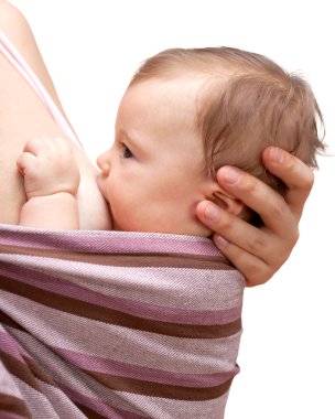 Baby girl breastfeeding clipart