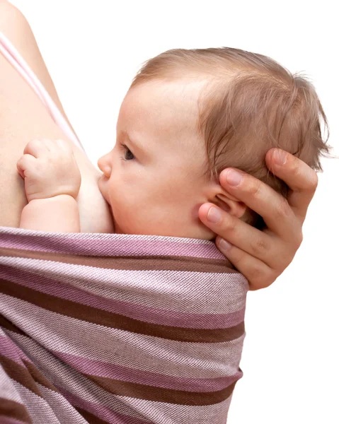 Baby meisje borstvoeding — Stockfoto