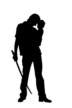 Soldier and baby clipart