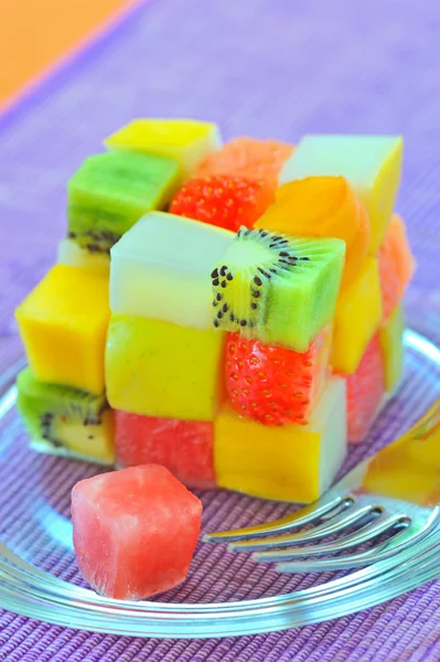 Cube fruits salad — Stock Photo, Image