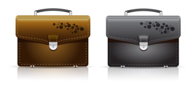 Briefcase_brown_black_tracery clipart