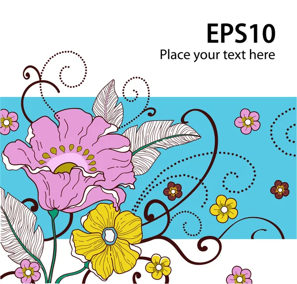 Card with flowers_2_ — Stockvector