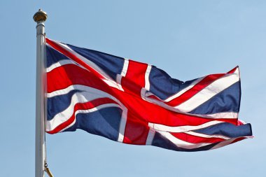 British Flag on flagpole clipart