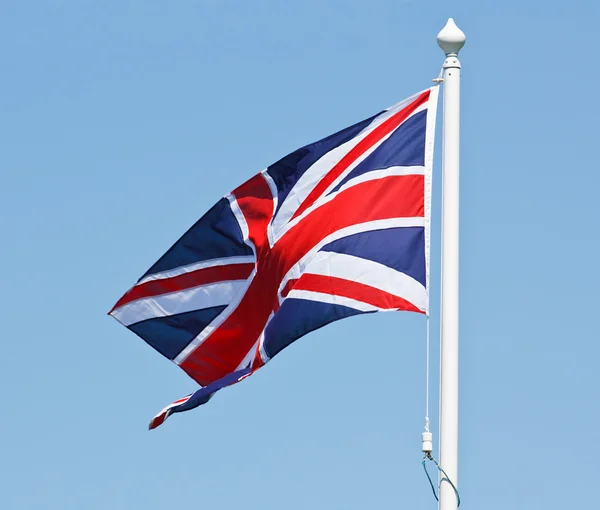 Union Jack Flag on flagpole — Stock Photo, Image