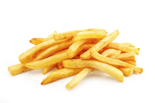 Batatas fritas isoladas em branco — Fotografia de Stock