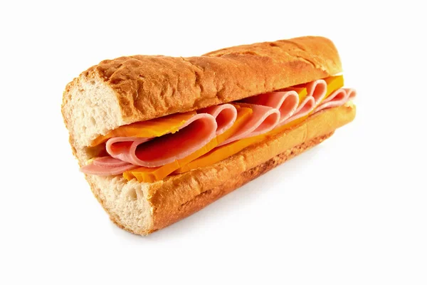 Sandwich mit Käse und Schinken — Stockfoto