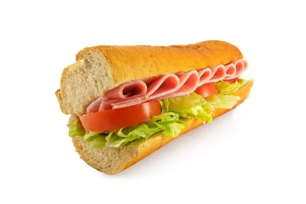 Skinka sallad smörgås baguette — Stockfoto