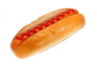 Hot Dog with Ketchup clipart